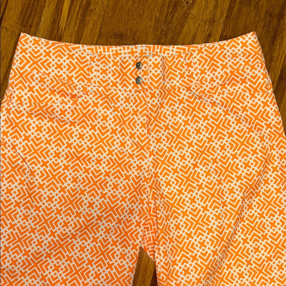 adidas Orange Patterned Women's Athletic Shorts Size 4 - Picture 6 of 7
